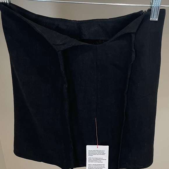 NWT Topshop Black Side Tie Linen Mini Skirt (Size US 4) - Picture 7 of 10